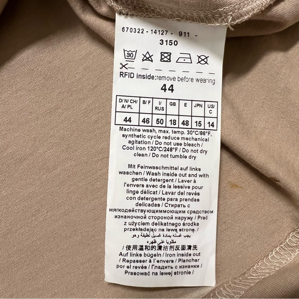 Gerry Weber Vintage Long Sleeves Round Neck Embroidered Front Top Shirt Tan L - Picture 9 of 12